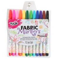 26662 Fine Tip Fabric Markers - Multi (12 pack) by Tulip (pack)