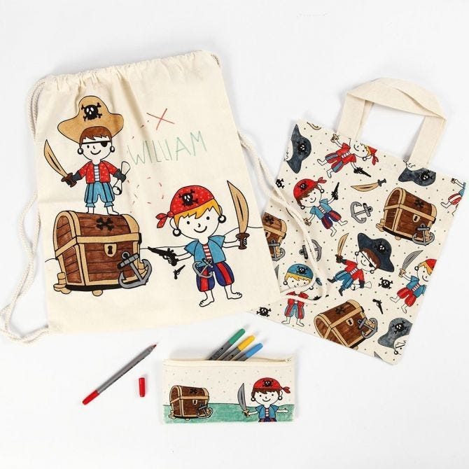 Pirates Drawstring Bag 37 x 41cm
