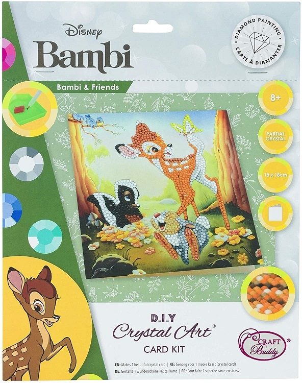 Bambi & Friends - Crystal Art Card Kit 18cm