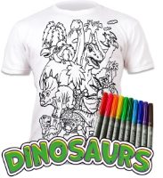Dinosaur Colour-In T-Shirt & Pens