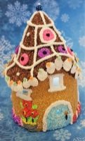 Gingerbread Style Fairy House in Foam Clay - Copy