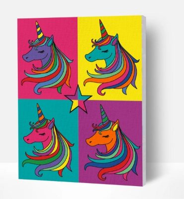 Unicorn Paint By Number Canvas Splat Finished