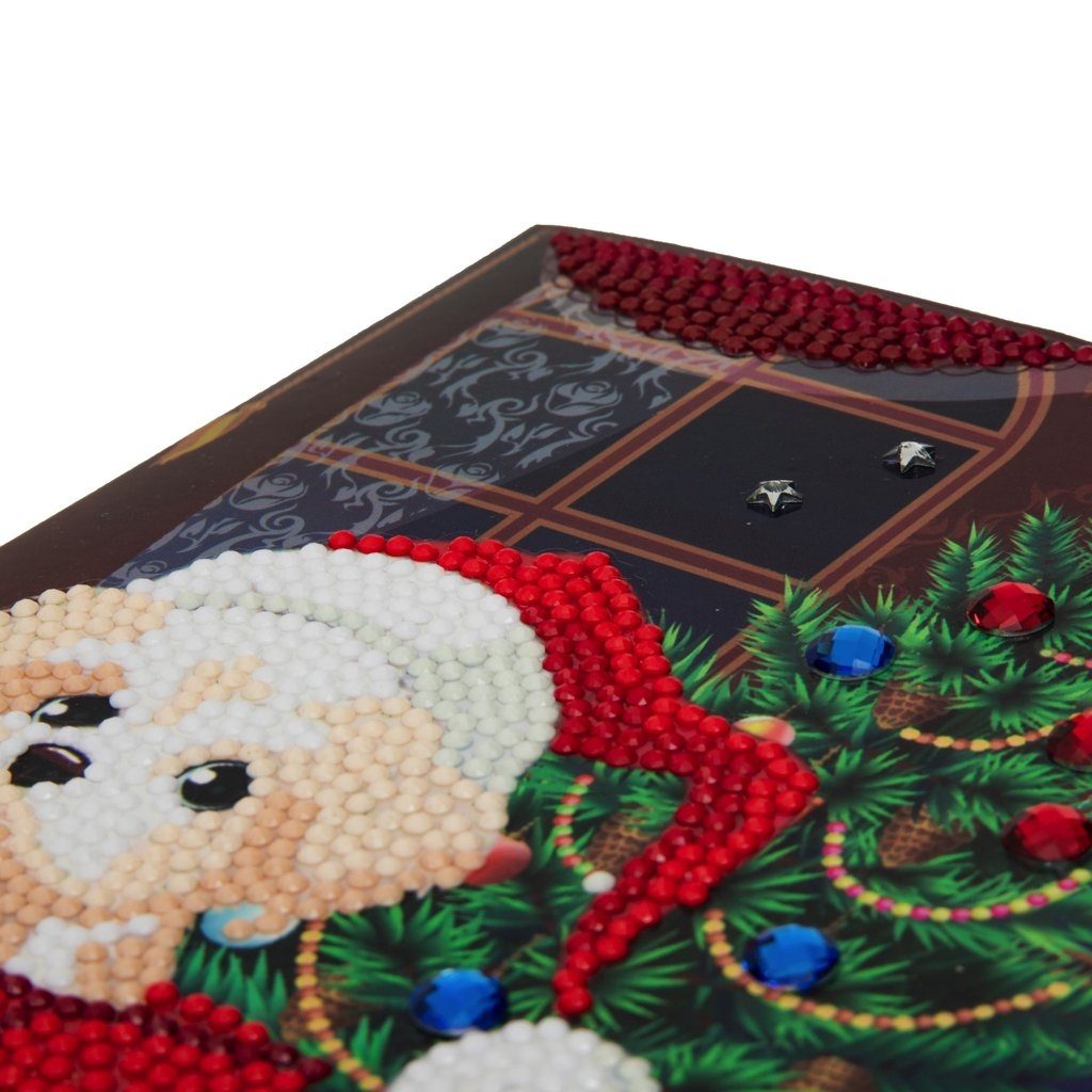 Puppy for Christmas - Crystal Art Card 18 x 18cm