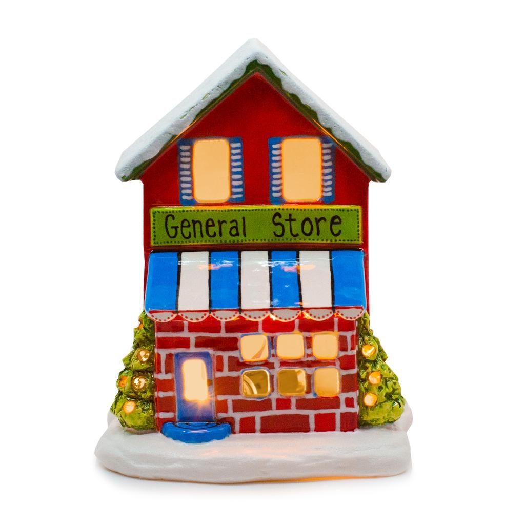 Village General Store Lantern- Ceramic Blank Bisqueware Paint Your Own Pottery