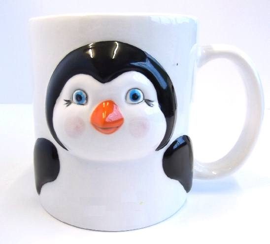 Ready to Paint Penguin with SignHappy Holidays 10 Ceramic Bisque 