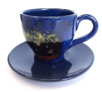 4037 Tapered Tea Cup & Saucer- blue design