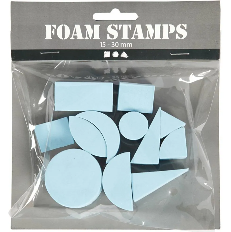 Foam Shape Stamps 15-30mm (12 asstd)