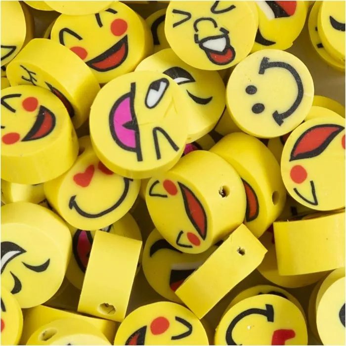 CH696090 Figure Beads for Jewellery, Smiley Faces