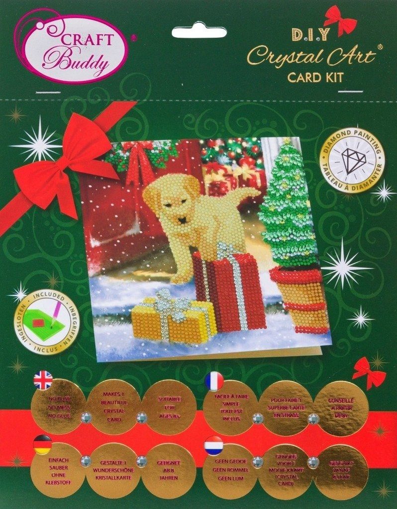 CCK-XM64 Christmas Labrador Pup - Crystal Art Card packaging