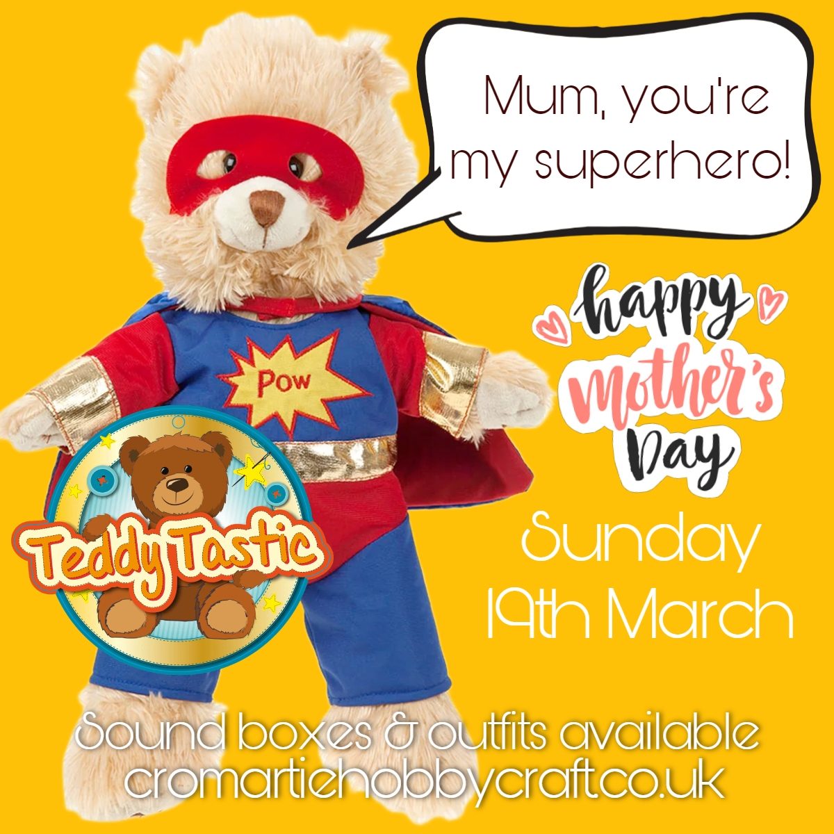 Superhero Outfit (Fits Teddytastic 16 Inch Bears)