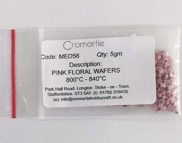 Pink Floral Wafers for Enamel Jewellery 2.5g