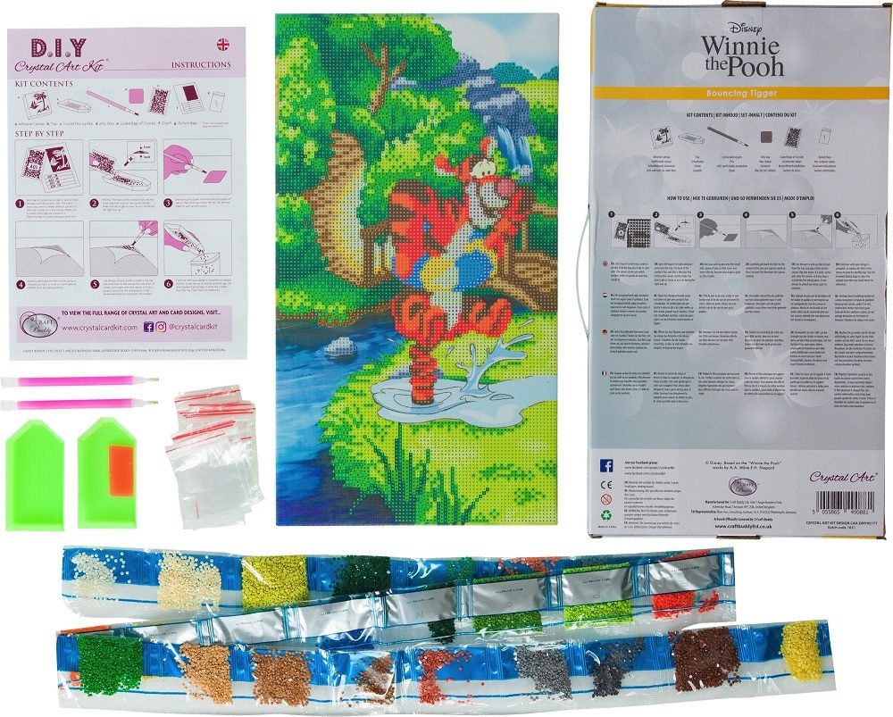 CAK-DNY950TT Bouncing Tigger - Disney Crystal Art Canvas Kit Trio (contents)
