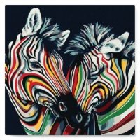 Couple of Colourful Zebras - Mini Paint by Numbers Framed