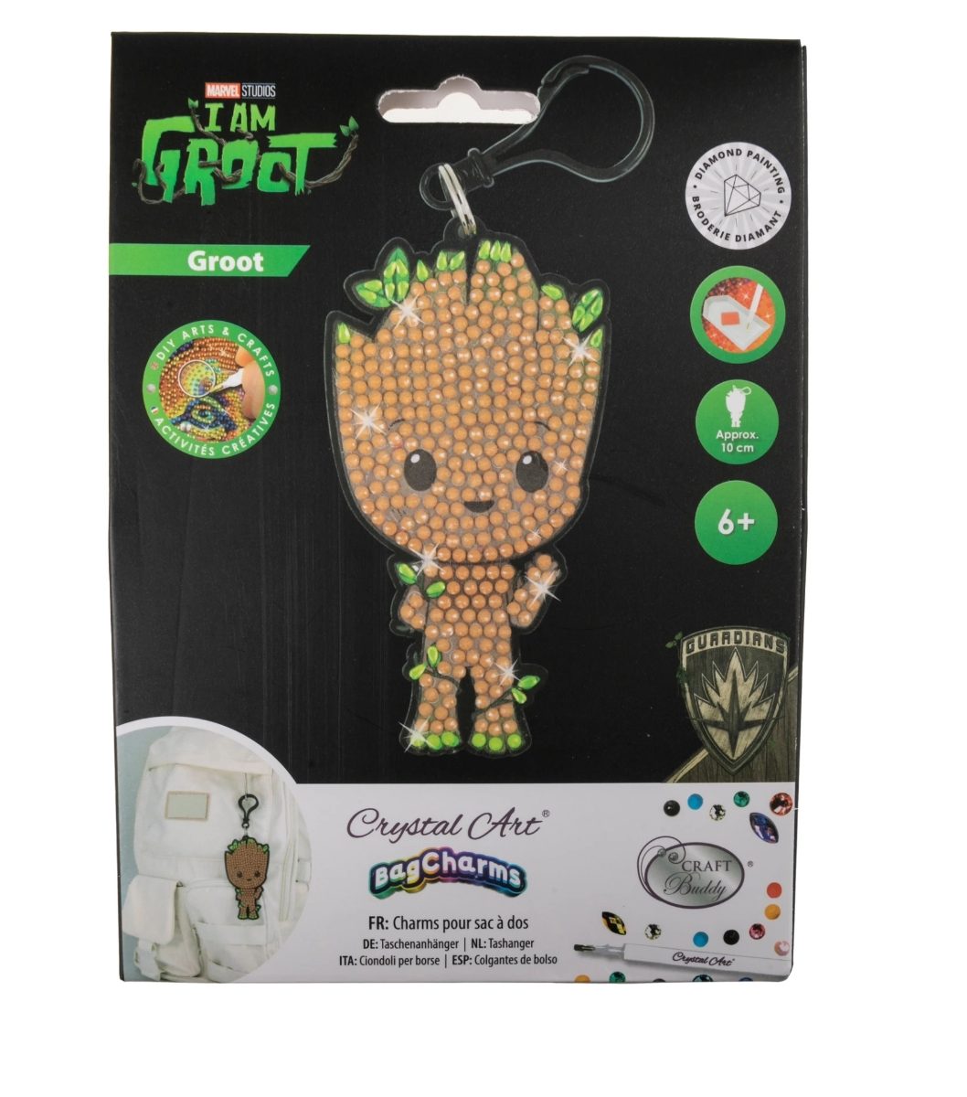CABC-MCU001 Groot Marvel Series Crystal Art Kit Bag Charm Packaging