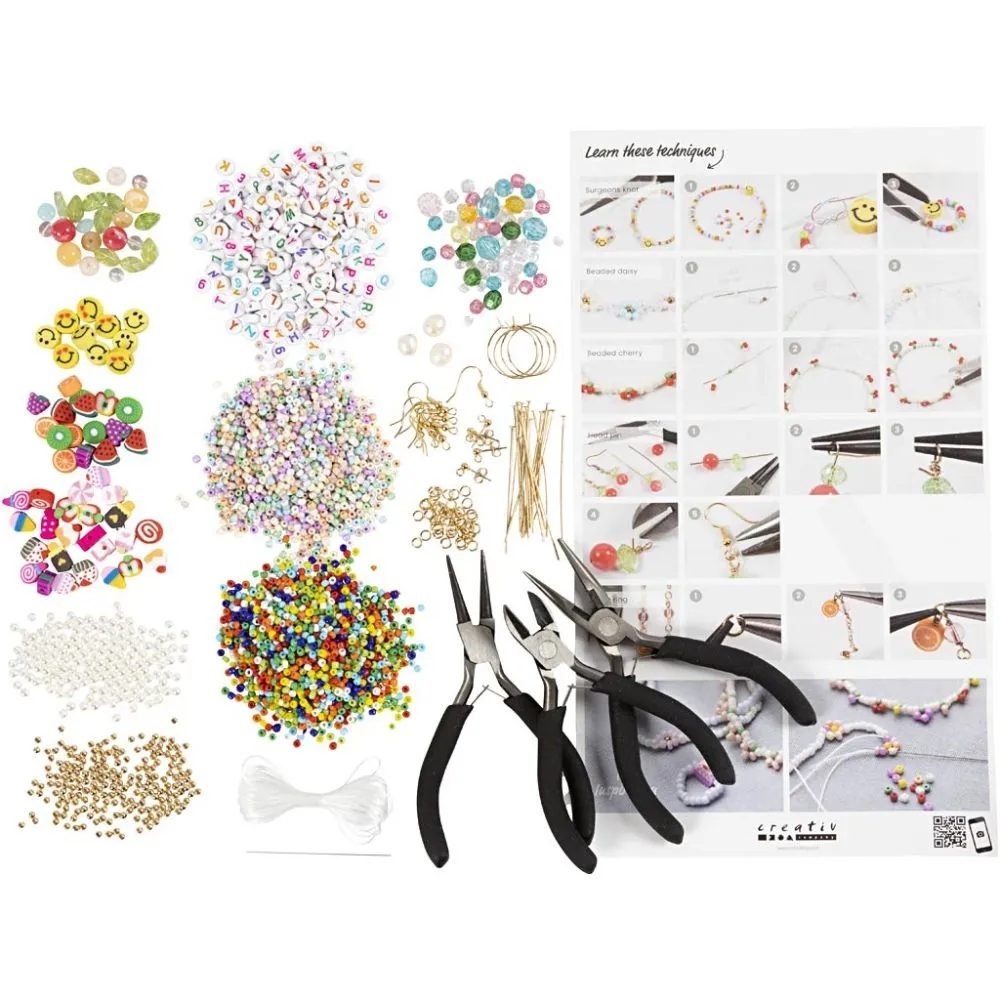 CH970857 Jewellery Starter Craft Kit, Vibrant Colours, Make Your Own Jewellery. Contents