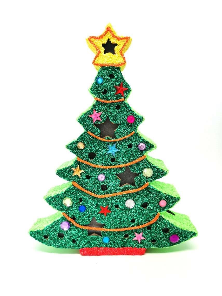 Papier Mache Light Up Christmas Tree(4)