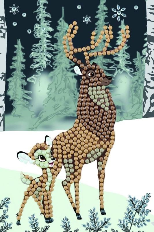 Bambi and Son 10 x 15cm Crystal Art Card