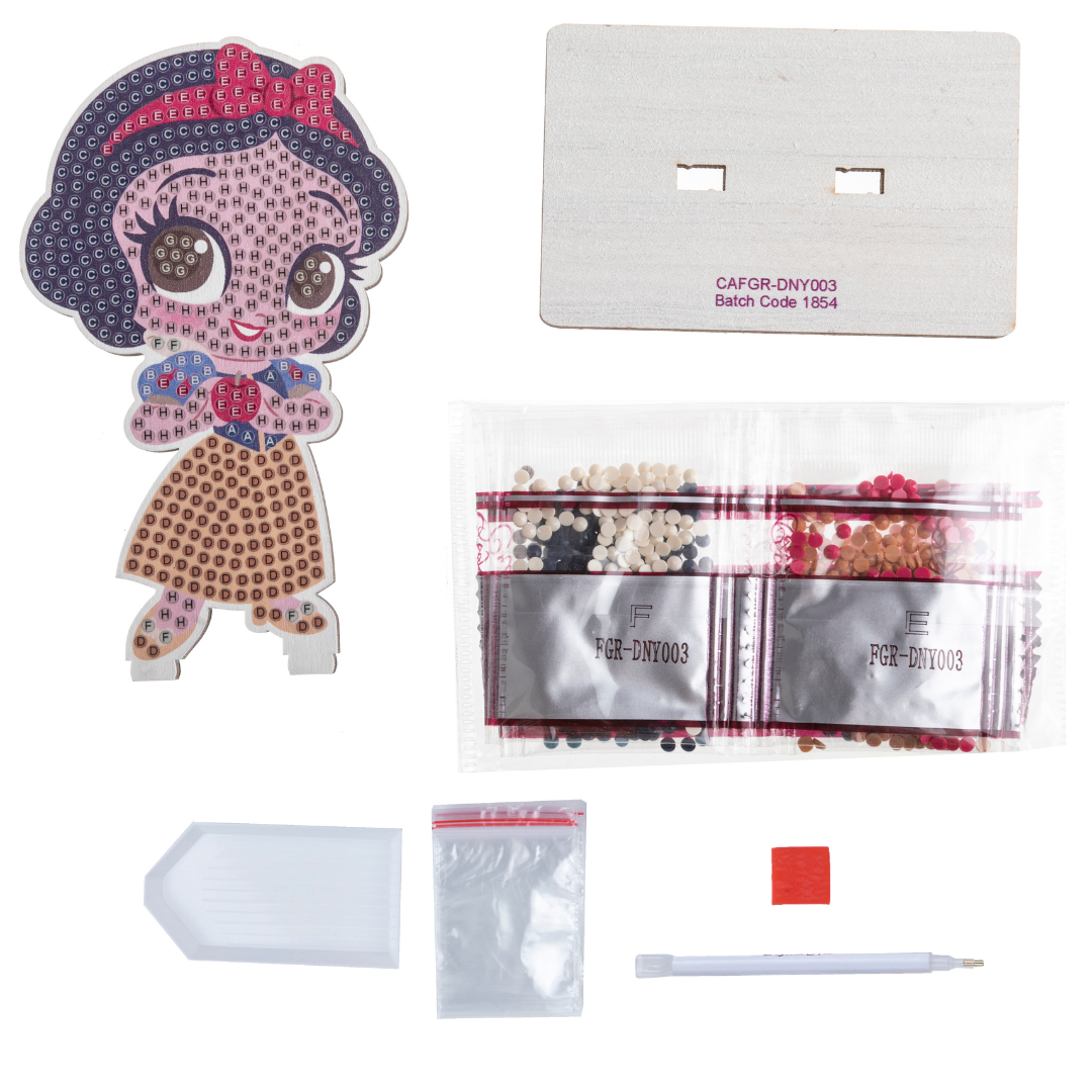 CAFGR-DNY003 Snow White - Crystal Art Buddy Kit contents