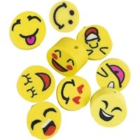 CH696090 Figure Beads for Jewellery, Smiley Faces, Close Up