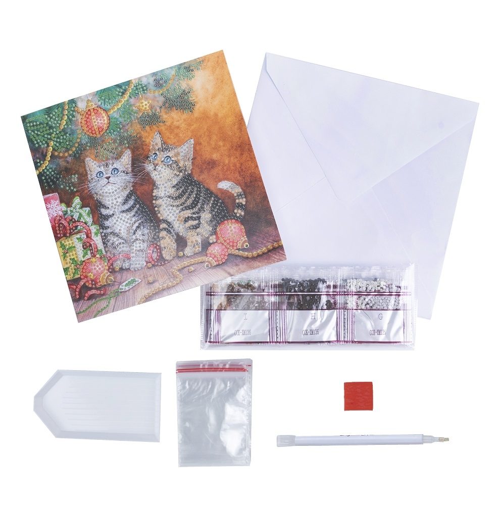 CCK-XM136 Magic of Christmas- Crystal Art Card Craft Kit contents