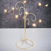 Four Hook Brass Ornament Display Stand (12 Inch)