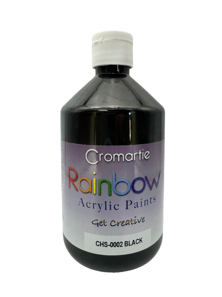 Black- Cromartie Rainbow Acrylic Paint 500ml