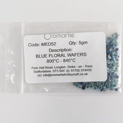 Blue Floral Wafers for Enamel Jewellery 2.5g