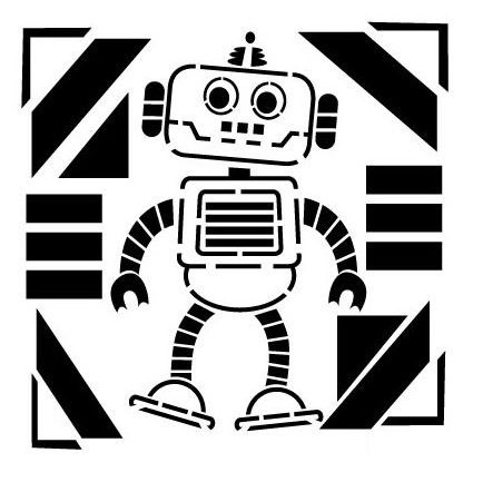 Robot Stencil Set (15cm x 15cm) 8 asstd