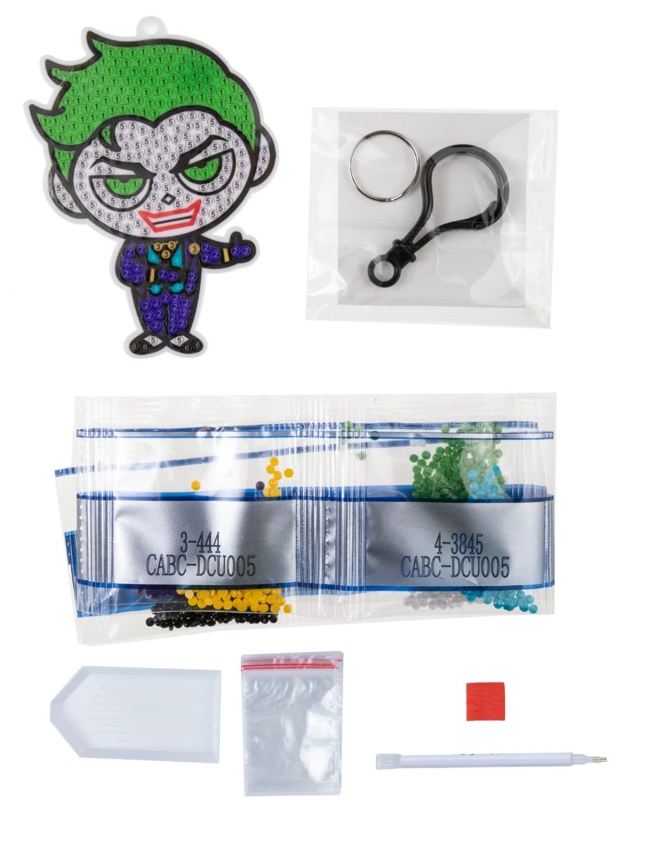 CABC-DCU005 The Joker- DC Series Comics Bag Charm Crystal Art Kit Contents