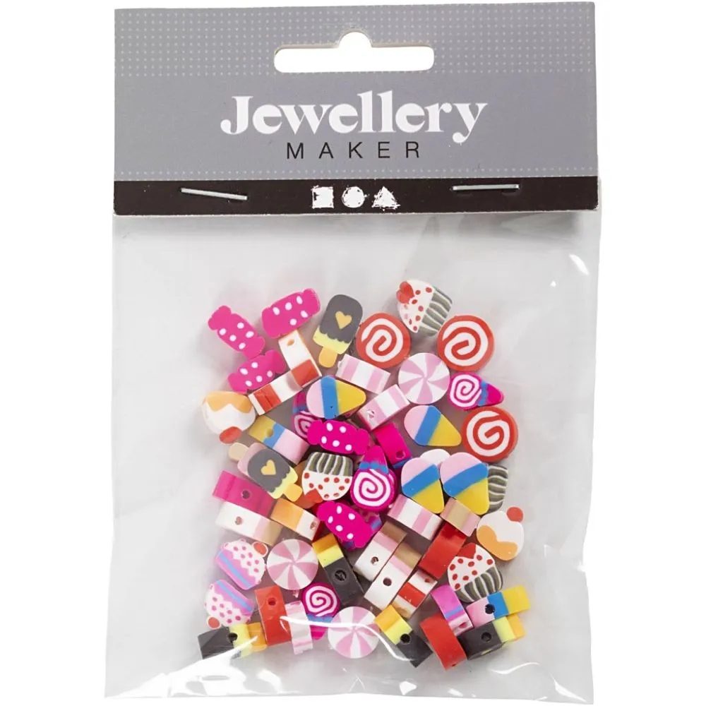 CH696080 Figure Beads for Jewellery, Candy Cakes and Ice Cream, Packaging