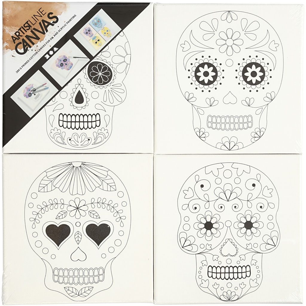 Paint Your Own Canvas Print Kit- Skull Design