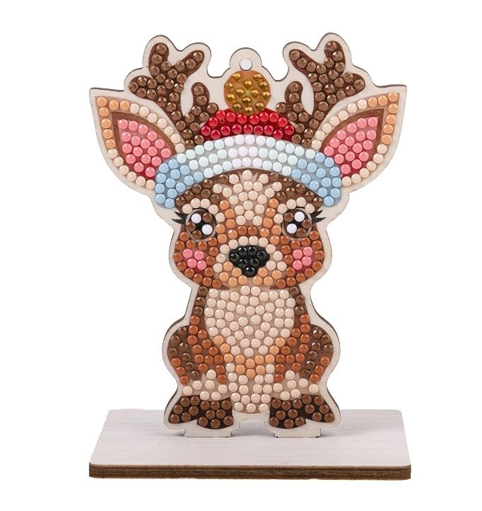 CAFGR-GEN026 Reindeer- Christmas Crystal Art Buddy Kit completed