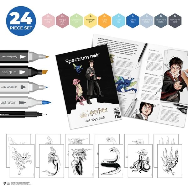 HP1-CREAT Magical Creatures - Harry Potter Fan Art Like a Pro Kit Contents