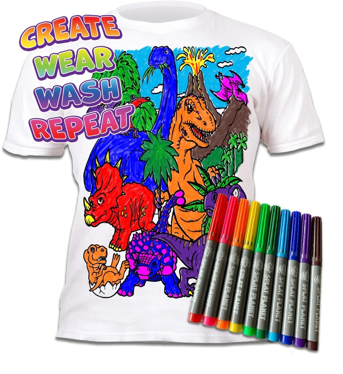 Dinosaur Colour-In T-Shirt & Pens