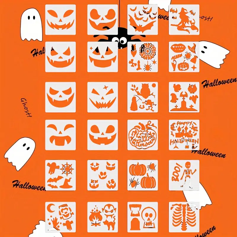 Halloween Craft Stencils 13cm D (24pk)