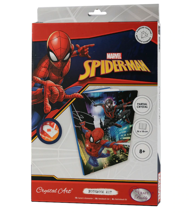Spiderman 18 x 26cm Crystal Art Notebook Kit