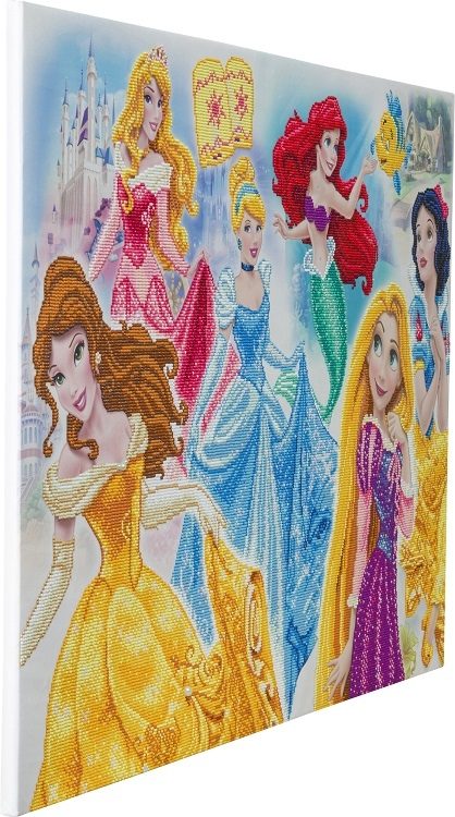 CAK-DNY708XL Disney Princess Medley, 90x65cm Disney Crystal Art Kit (angled)