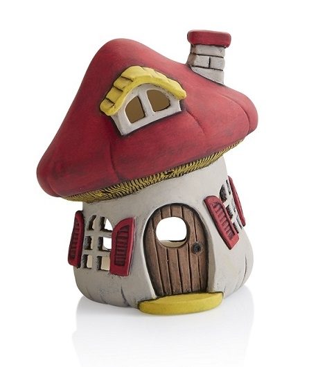 5346 Mushroom House Lantern in Party Paints