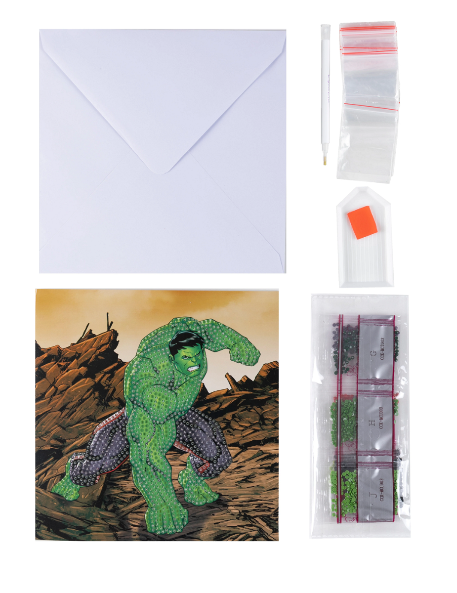Hulk 18 x 18cm Marvel Crystal Art Card Kit