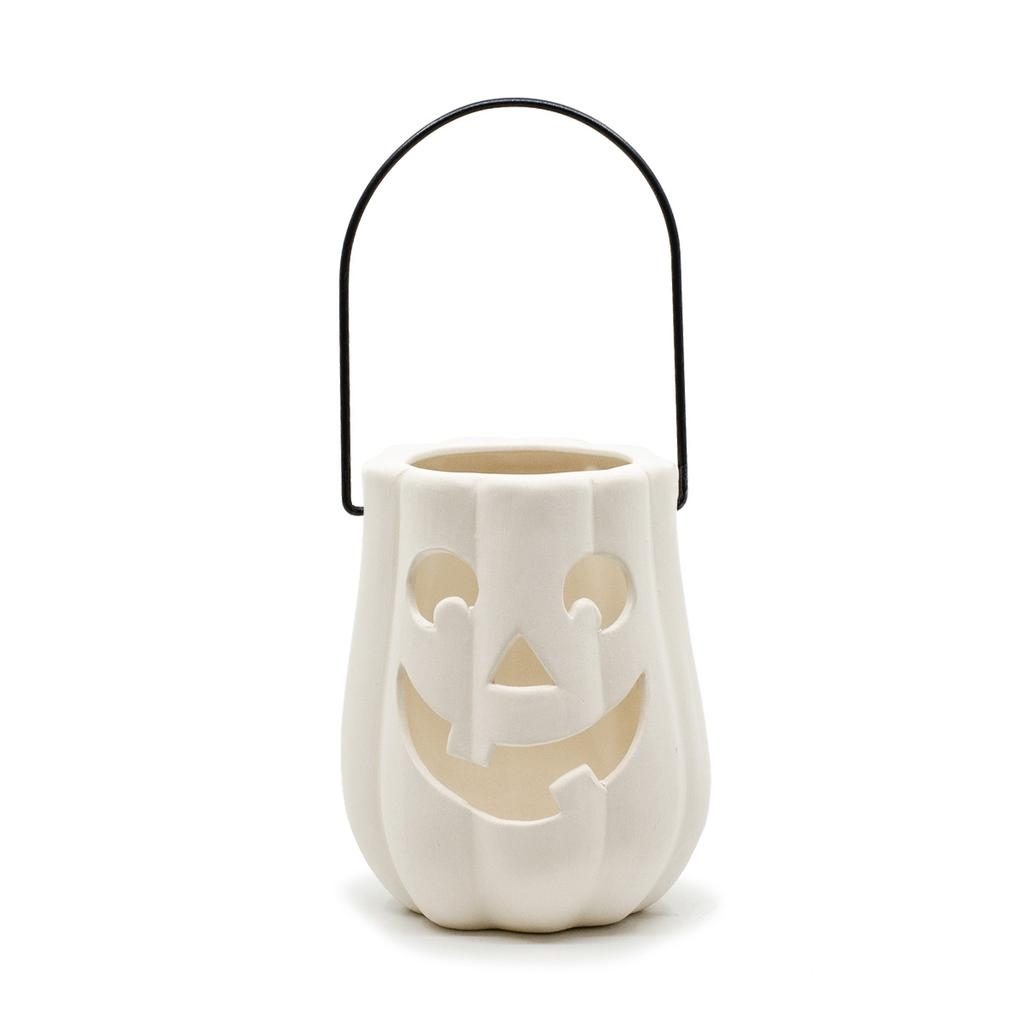 5410 Halloween Jack O Lantern with Handle- Unpainted PYOP Bisqueware