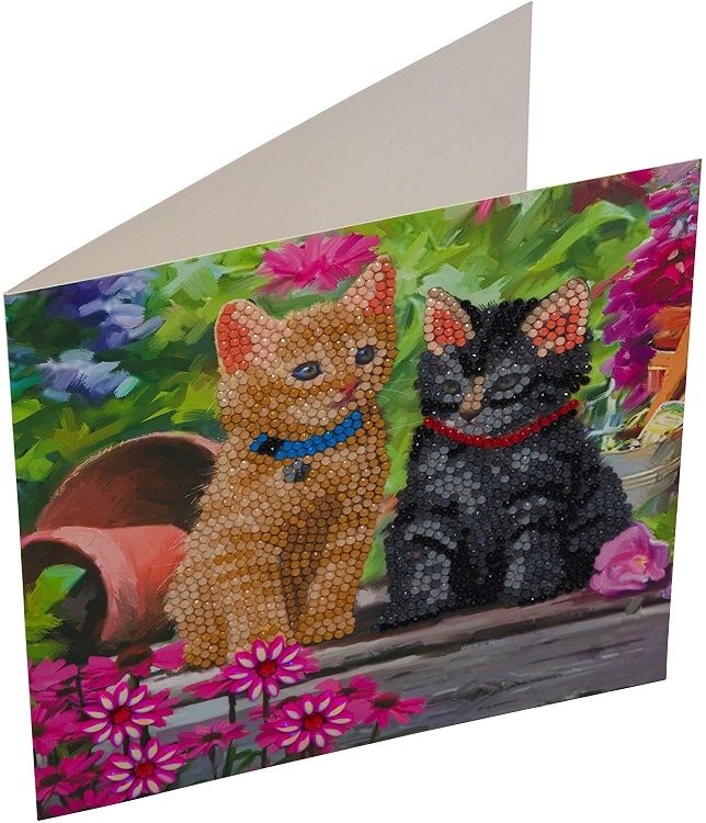 Cat Friends - Crystal Art Card 18cm