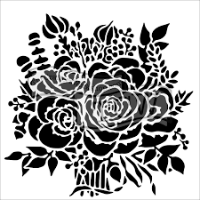 TCW823 Rose Bouquet Acrylic Craft Stencil