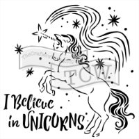 TCW818 I Believe In Unicorns Craft Acrylic Stencil