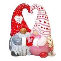 Mr & Mrs Gnome  17.1 x 16.5cm