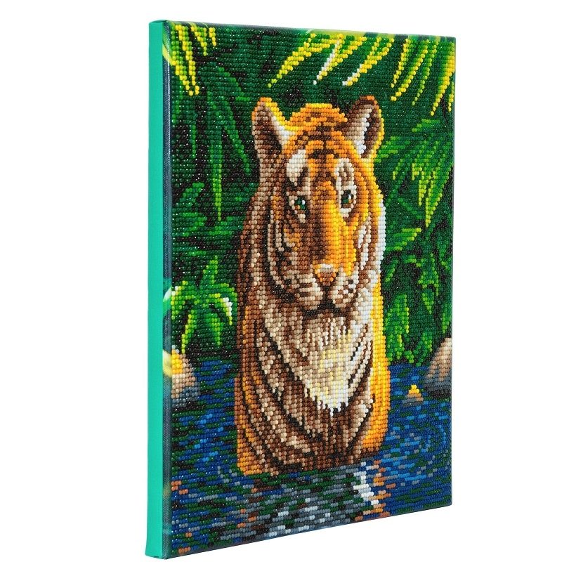 Tiger Pool - Crystal Art Canvas Kit 30 x 30cm