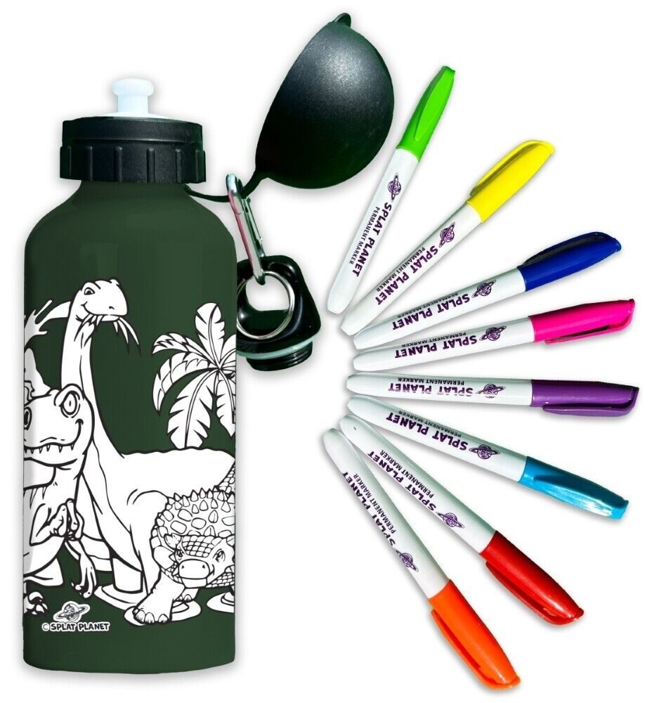 Dinosaur-Create Your Own Water Bottle Set Contents, Paint your Own Water Bottle