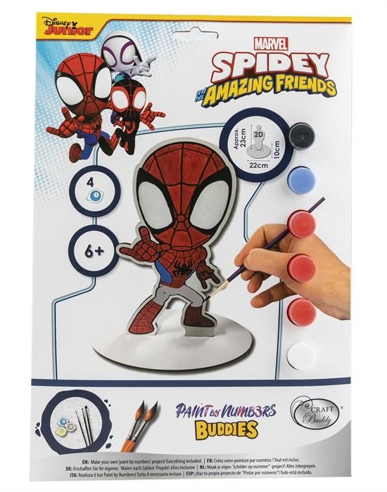 PBNBUD-MCU002 Spiderman Paint by Numbers Buddy Kit Packaging