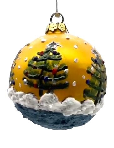 Bauble (Large) with Caps 8.9 cm 