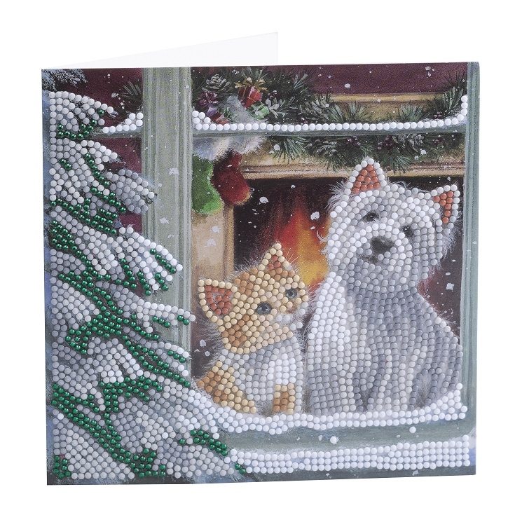 By The Window - Crystal Art Card Kit 18 x 18cm