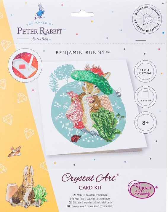 Benjamin Bunny 18x18cm Crystal Art Card Kit